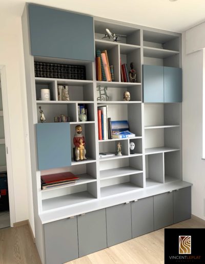 Bibliothèque déstructurée sur mesure